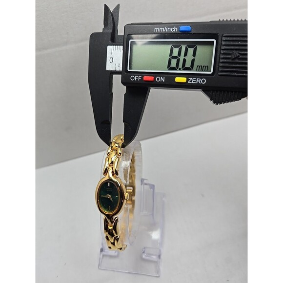 Vintage Pulsar V810 6410 Green Dial Gold Tone Womens Quartz Watch New Battery - Picture 6 of 11